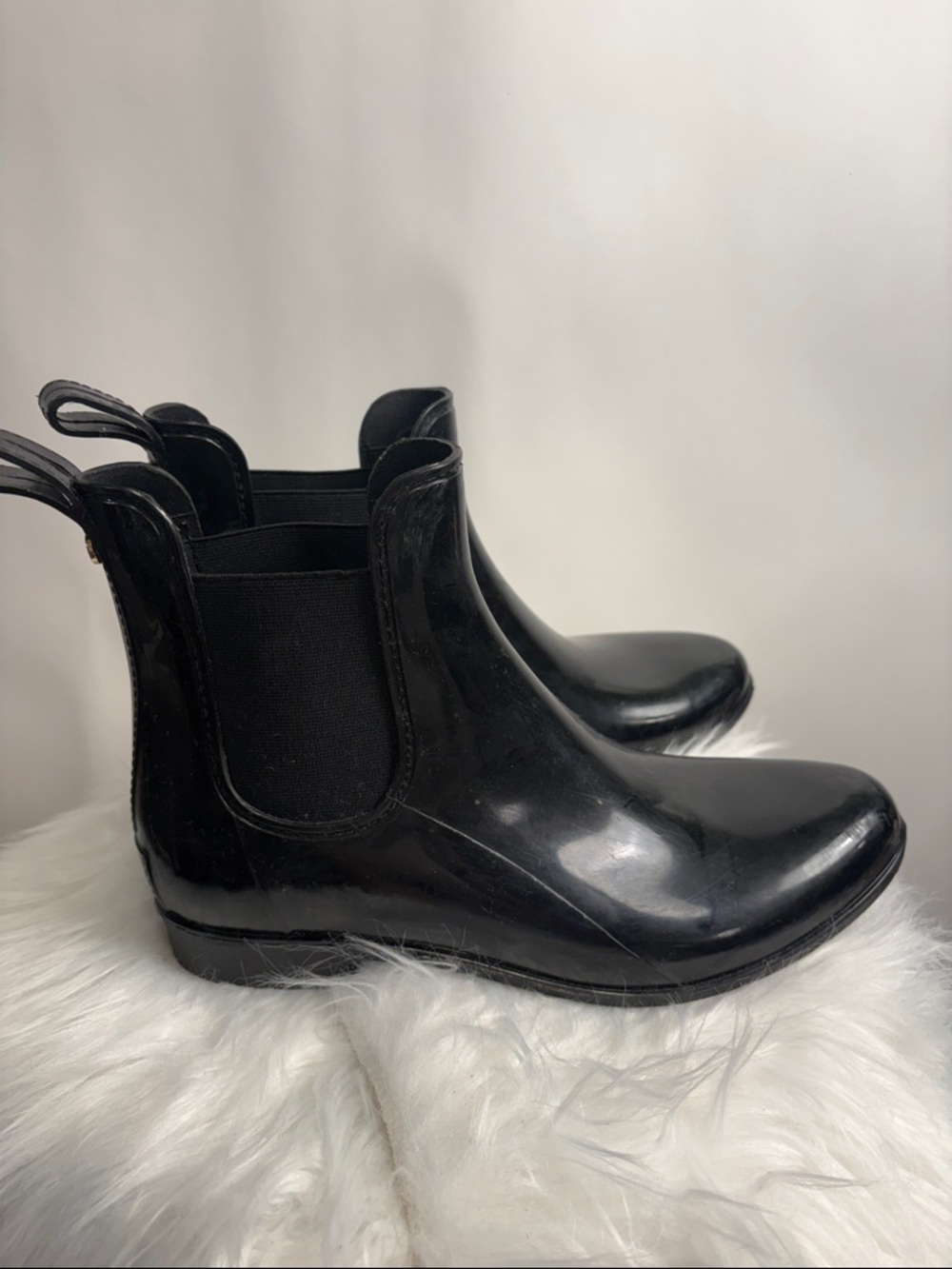 Sam Edelman Black Rubber Chelsea Boots